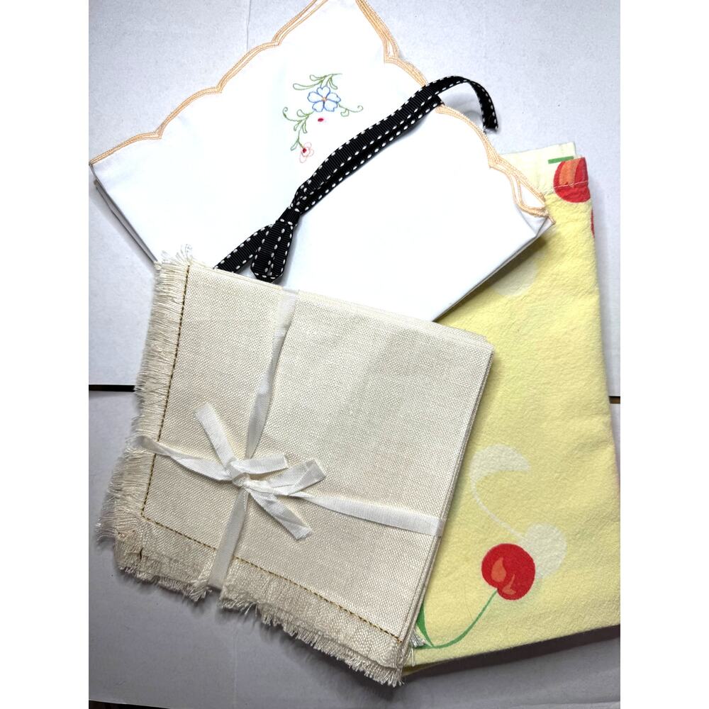 LOT Three Sets of Vintage Napkin of Various Materials and Sizes